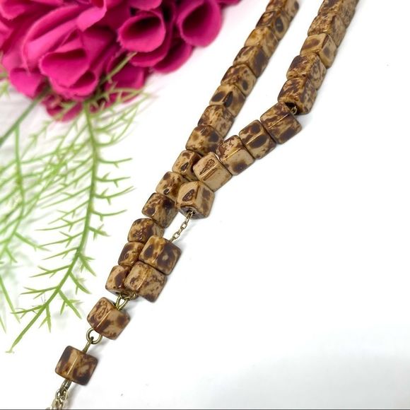 VINTAGE⚜️Unique Glass Marbled Prayer Beads On Chain - Picture 6 of 7